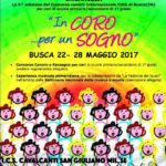 Locandina rappresentante un coro di bambini. Il concorso è intitolato in Coro per un Sogno.