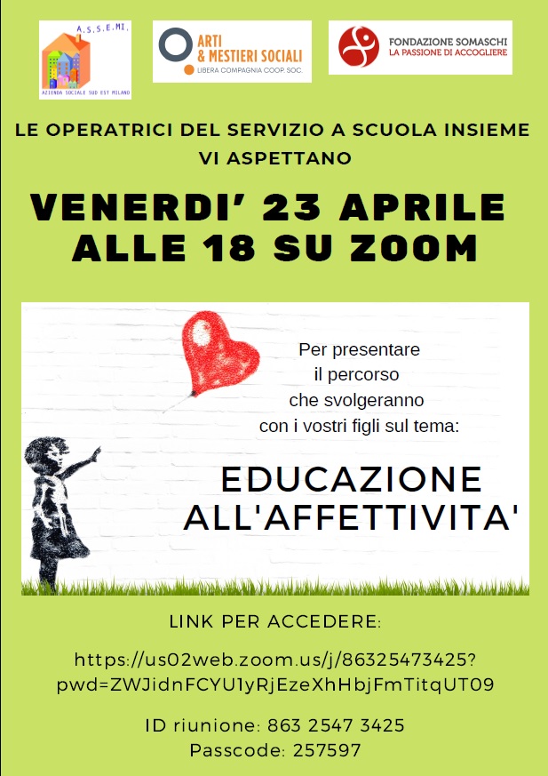 Educazione all'affettività incontro informativo con le famiglie degli alunni delle classi quinte